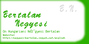 bertalan negyesi business card